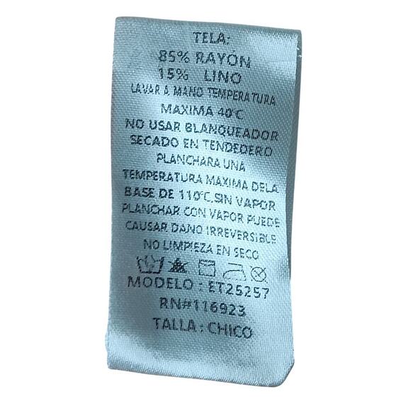 New Easel Los Angeles Boho Embroidered Peasant Top Camel White Floral Small - Picture 15 of 15